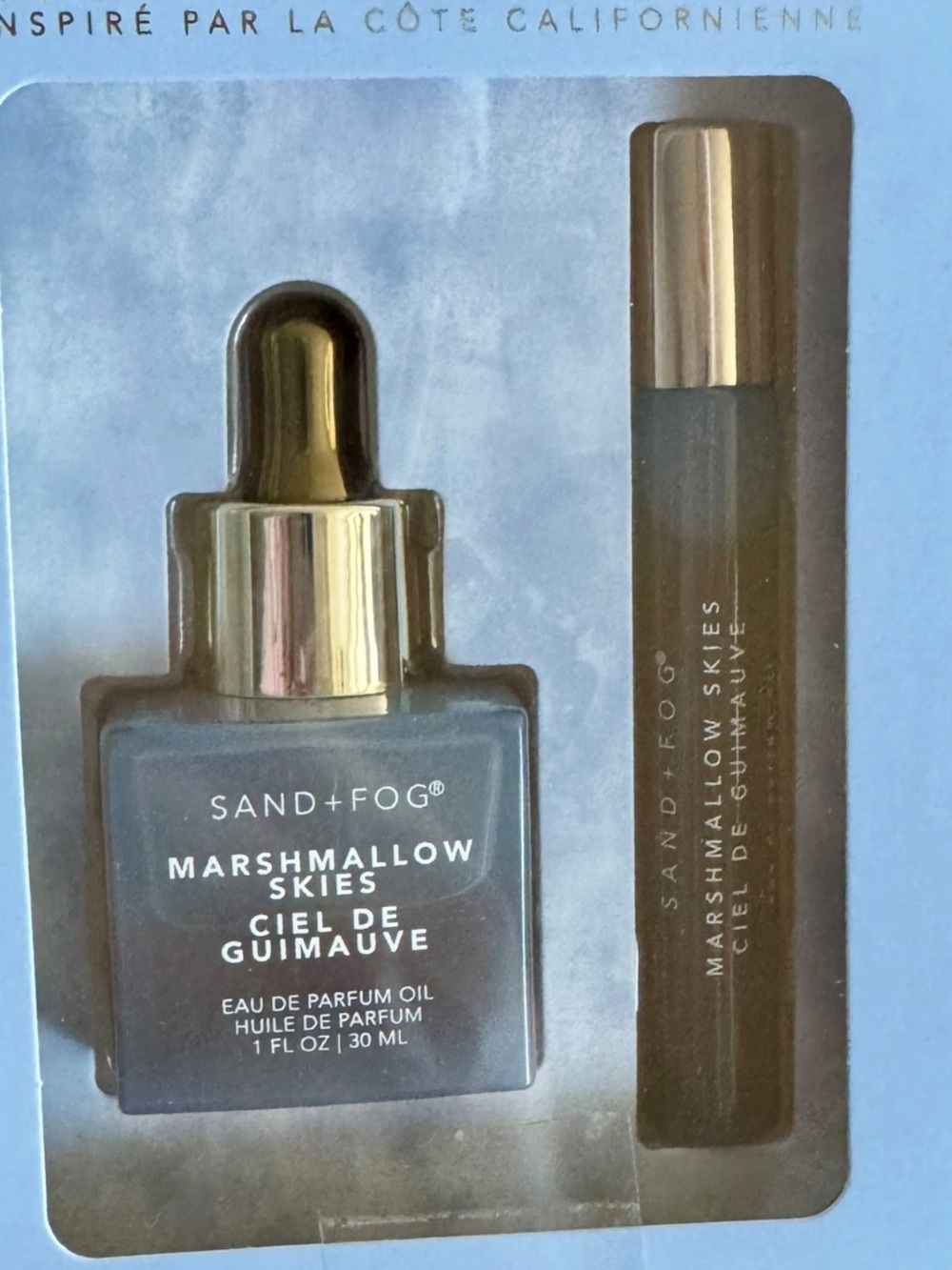 🆕 Sand + Fog Marshmallow Skies Oil Dropper 30mL & Rollerball 10mL Set BNIB